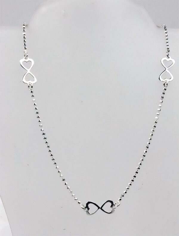 Collier  mit kleinen Herzen in Sterlingsilber – Bild 3