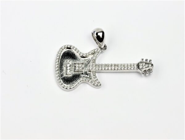 Anhänger Gitarre in Sterlingsilber rhodiniert – Bild 5