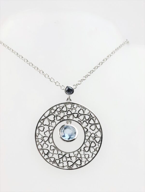 Collier in Sterlingsilber mit Aquamarin – Bild 3