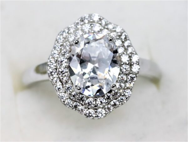 sehr schöner Ring in Sterlingsilber rhodiniert – Bild 3