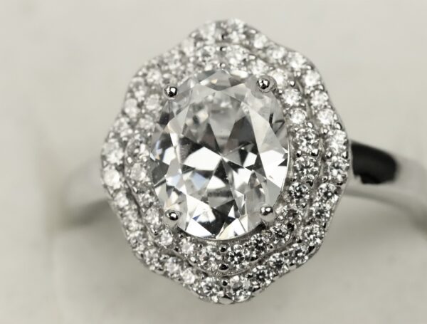 sehr schöner Ring in Sterlingsilber rhodiniert – Bild 4