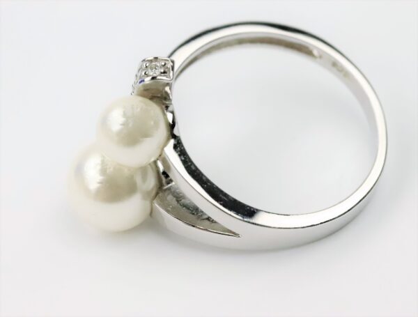 Ring in Sterlingsilber rhodiniert mit Perle – Bild 6