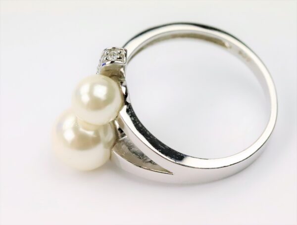 Ring in Sterlingsilber rhodiniert mit Perle – Bild 5