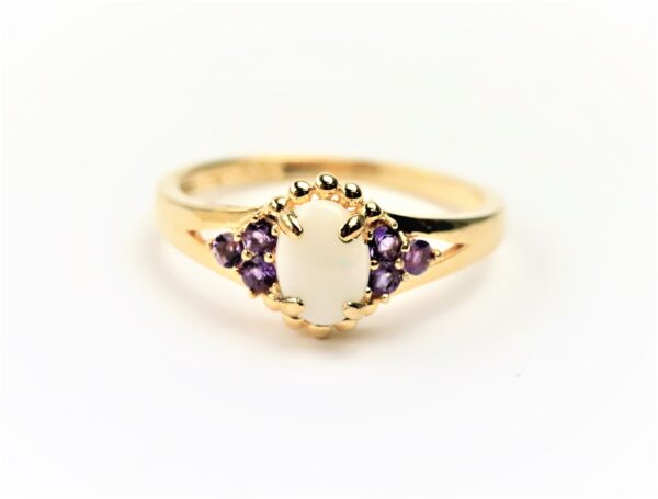 Ring in Sterlingsilber hart vergoldet  mit Opal – Bild 2