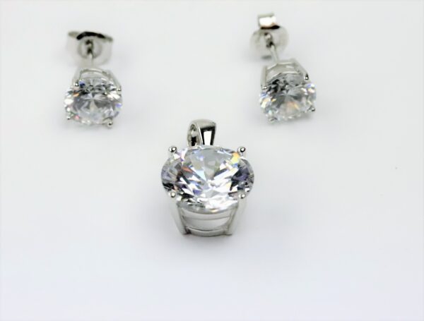 Set  in Sterlingsilber rhodiniert mit Zirkonia