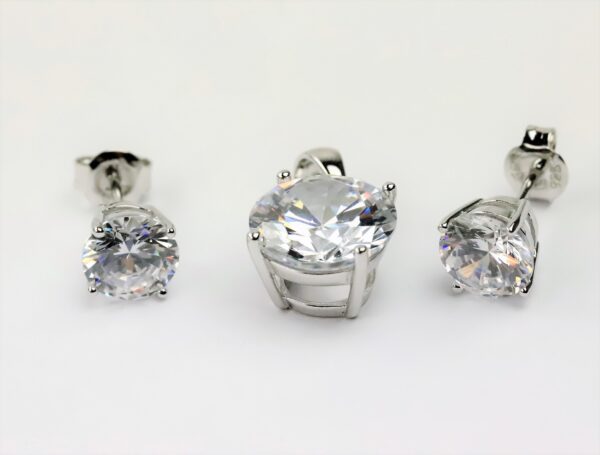 Set  in Sterlingsilber rhodiniert mit Zirkonia – Bild 3