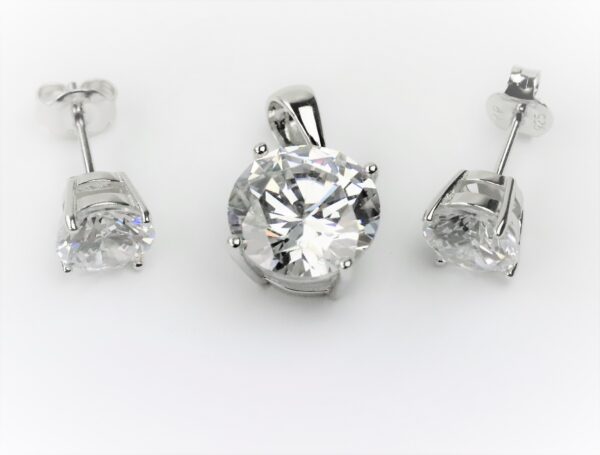 Set  in Sterlingsilber rhodiniert mit Zirkonia – Bild 4