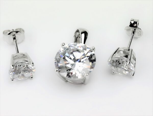 Set  in Sterlingsilber rhodiniert mit Zirkonia – Bild 5