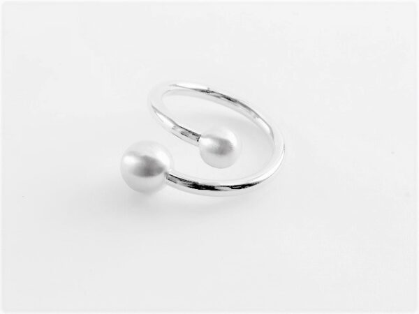 feiner Ring verstellbar in Sterlingsilber mattiert – Bild 2