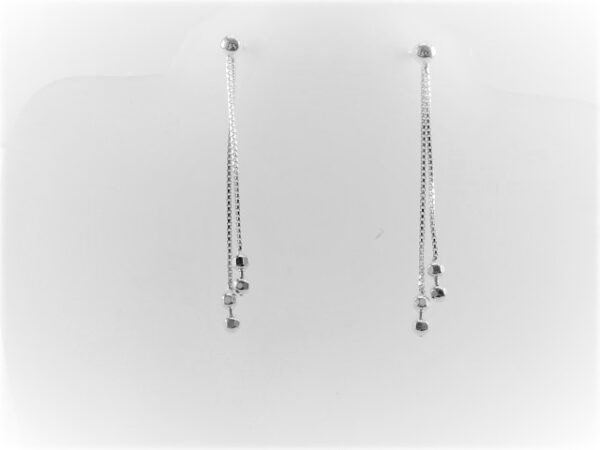 Sehr feine Ohrstecker in Sterlingsilber rhodiniert – Bild 3