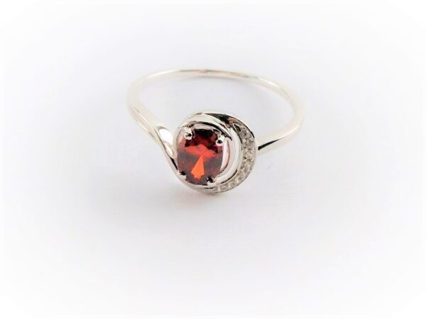 Sehr feiner Ring in Sterlingsilber mit Granat – Bild 5