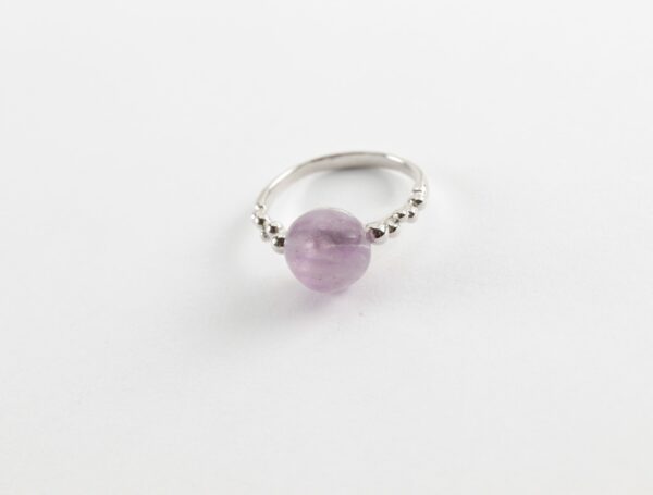 Ring Sterlingsilber rhodiniert mit Amethyst – Bild 5