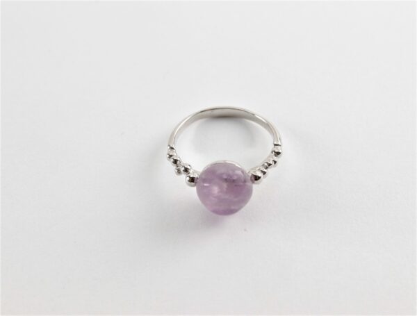 Ring Sterlingsilber rhodiniert mit Amethyst – Bild 6