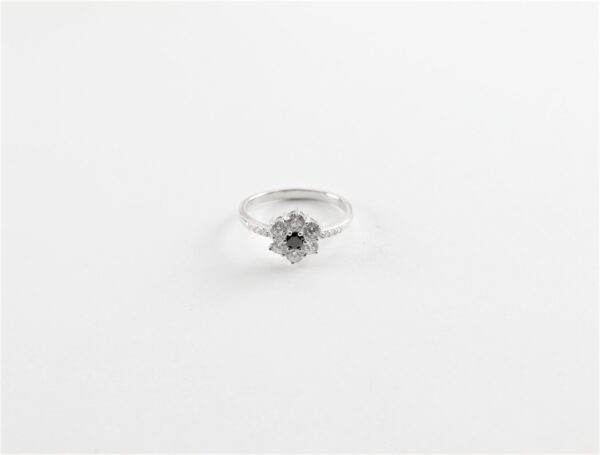 Ring  mit Zirkonia  in Sterlingsilber rhodiniert – Bild 4