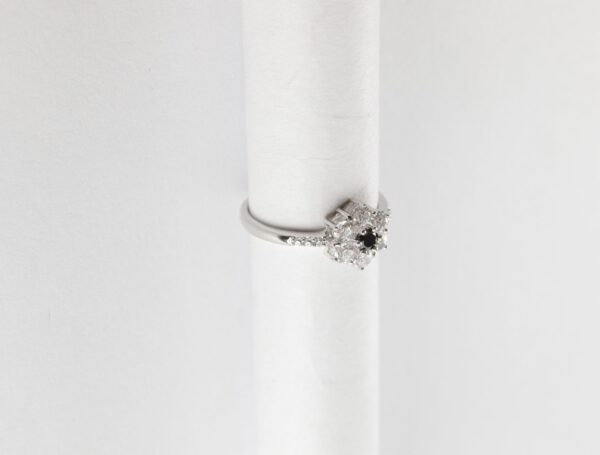 Ring  mit Zirkonia  in Sterlingsilber rhodiniert – Bild 5