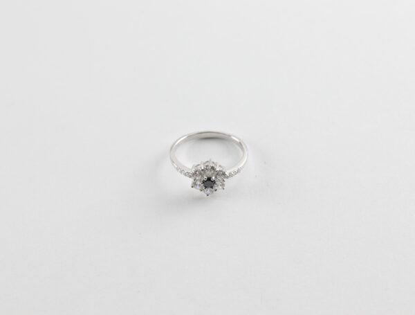 Ring  mit Zirkonia  in Sterlingsilber rhodiniert – Bild 6