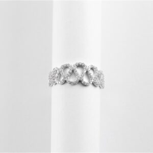 Ring  mit Zirkonia  in Sterlingsilber rhodiniert