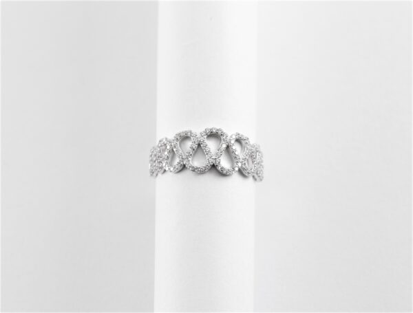 Ring  mit Zirkonia  in Sterlingsilber rhodiniert
