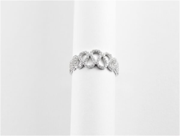 Ring  mit Zirkonia  in Sterlingsilber rhodiniert – Bild 3