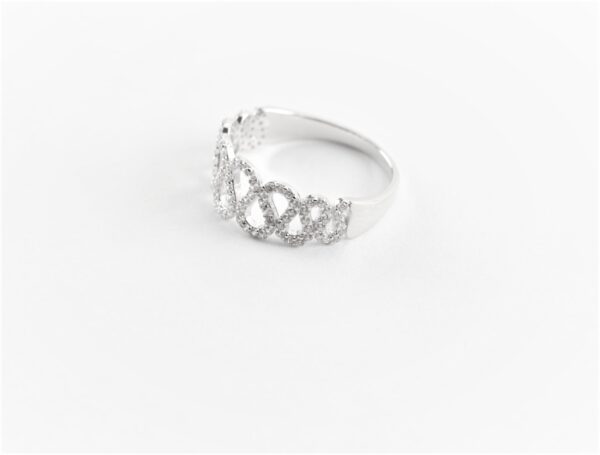Ring  mit Zirkonia  in Sterlingsilber rhodiniert – Bild 4