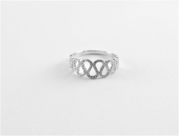 Ring  mit Zirkonia  in Sterlingsilber rhodiniert – Bild 5