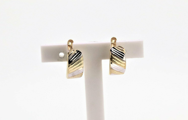Schicke Creolen 333 Gold ( 8 Karat ) Weißgold und Gelbgold