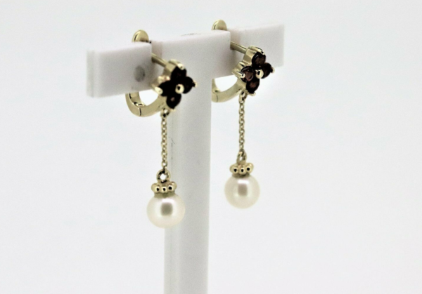 Ohrstecker in Gelbgold  mit Granat – Bild 2