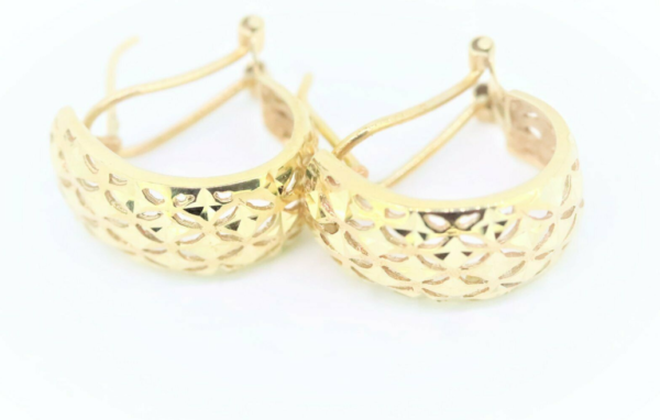 Sehr apparte Halbcreolen, in 375 Gold gearbeitet. – Bild 3