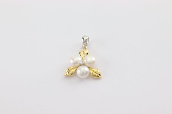 Anhänger mit Muschelkernperle und Zirkonia  in Sterlingsilber – Bild 2