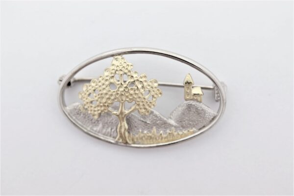 Brosche  Sterlingsilber rhodiniert   zum Teil vergoldet