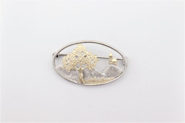 Brosche  Sterlingsilber rhodiniert   zum Teil vergoldet – Bild 5