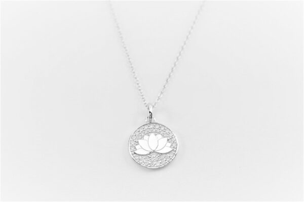 Collier - Anhänger und Kette - Sterlingsilber rhodiniert