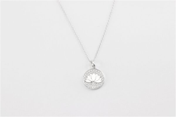 Collier - Anhänger und Kette - Sterlingsilber rhodiniert – Bild 3
