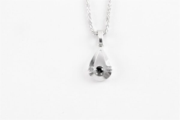 sehr feines Collier in Sterlingsilber mit Saphir – Bild 3