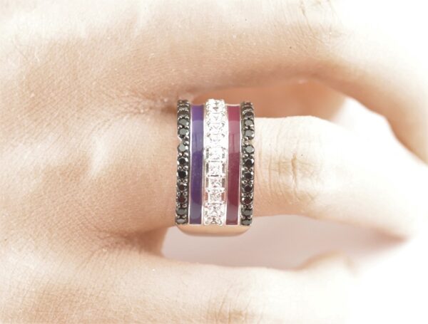 ein breiter, schöner Ring in Sterlingsilber rhodiniert – Bild 7