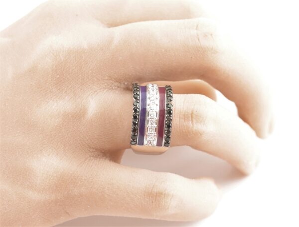 ein breiter, schöner Ring in Sterlingsilber rhodiniert – Bild 8