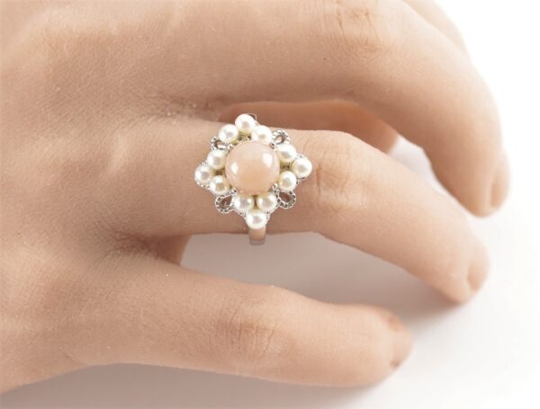 Sehr feiner Ring in Sterlingsilber mit Rosenquarz – Bild 2