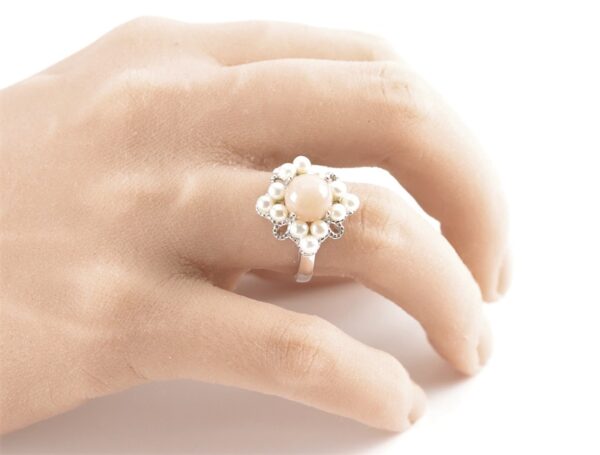 Sehr feiner Ring in Sterlingsilber mit Rosenquarz – Bild 3