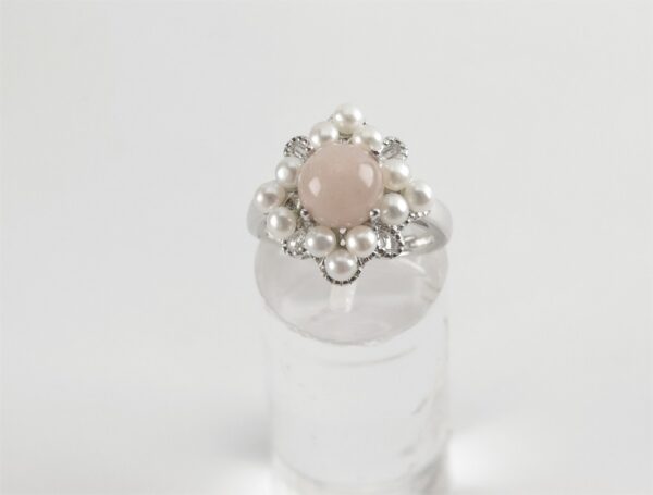 Sehr feiner Ring in Sterlingsilber mit Rosenquarz