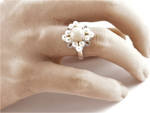 Sehr feiner Ring in Sterlingsilber mit Rosenquarz – Bild 8