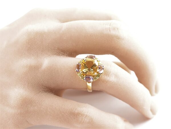 sehr schöner Ring in Sterlingsilber mit echten Steinen – Bild 6