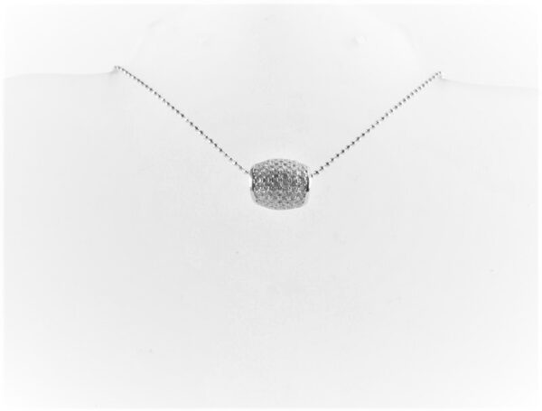 sehr feines Collier in Sterlingsilber rhodiniert – Bild 2