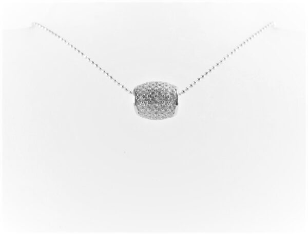 sehr feines Collier in Sterlingsilber rhodiniert
