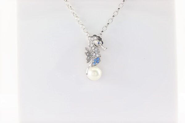 ein Seepferdchen als Collier in Sterlingsilber rhodiniert – Bild 3