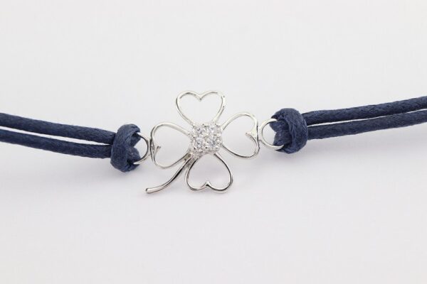 Armband in Sterlingsilber mit Stoffband