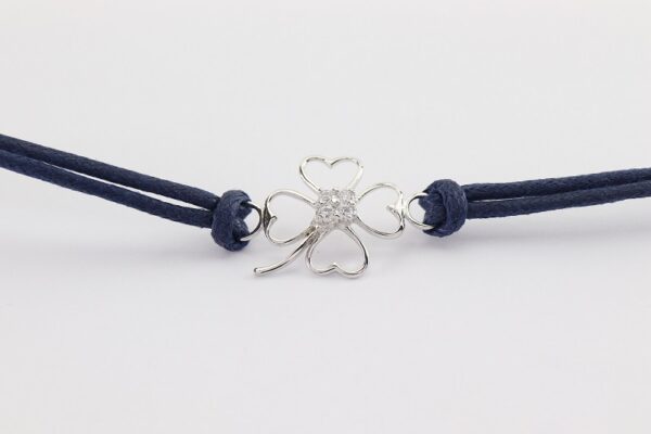 Armband in Sterlingsilber mit Stoffband – Bild 3