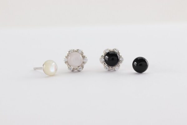 drei Ohrstecker in einem Paket alles in Sterlingsilber