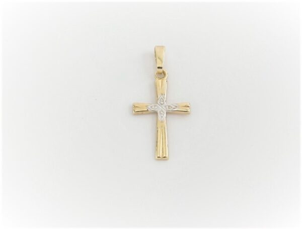 sehr schönes Kreuz in Gelbgold und Weißgold – Bild 3