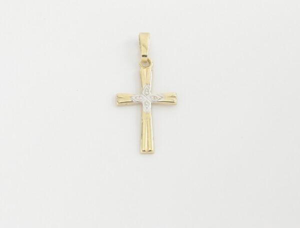 sehr schönes Kreuz in Gelbgold und Weißgold