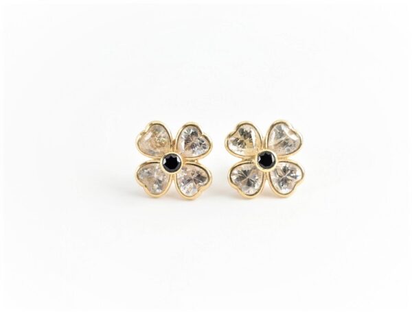 sehr schöne Blumen - Ohrstecker in Gelbgold